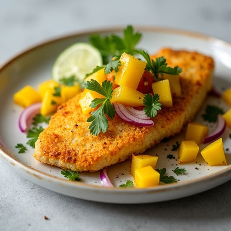 Crispy Turmeric-Crusted Cod with Mango Salsa