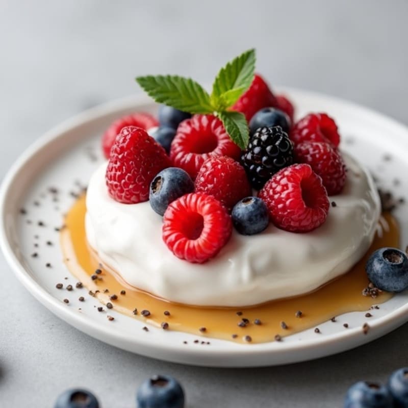 Silky Greek Yogurt Protein Mousse with Berries