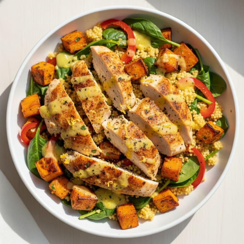 Zesty Roasted Sweet Potato & Couscous Bowl