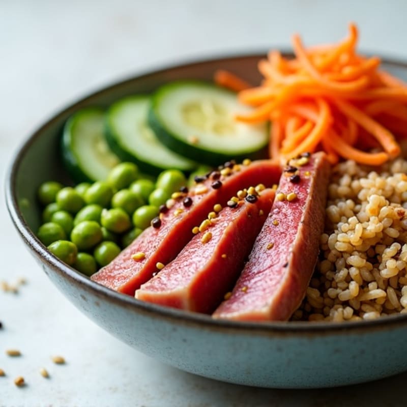 Sesame-Ginger Seared Tuna Poke Bowl
