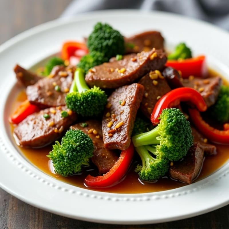 Thinly Sliced Beef Stir-Fry with Sweet and Savory Garlic Sauce