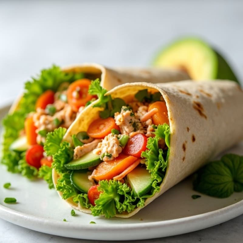 Spicy Tuna Wraps with Crunchy Veggies