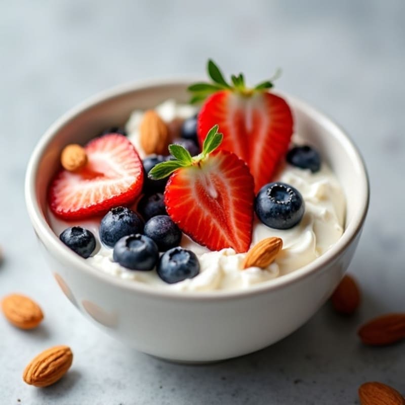 Creamy Cottage Cheese with Fresh Berries and Crunchy Almonds