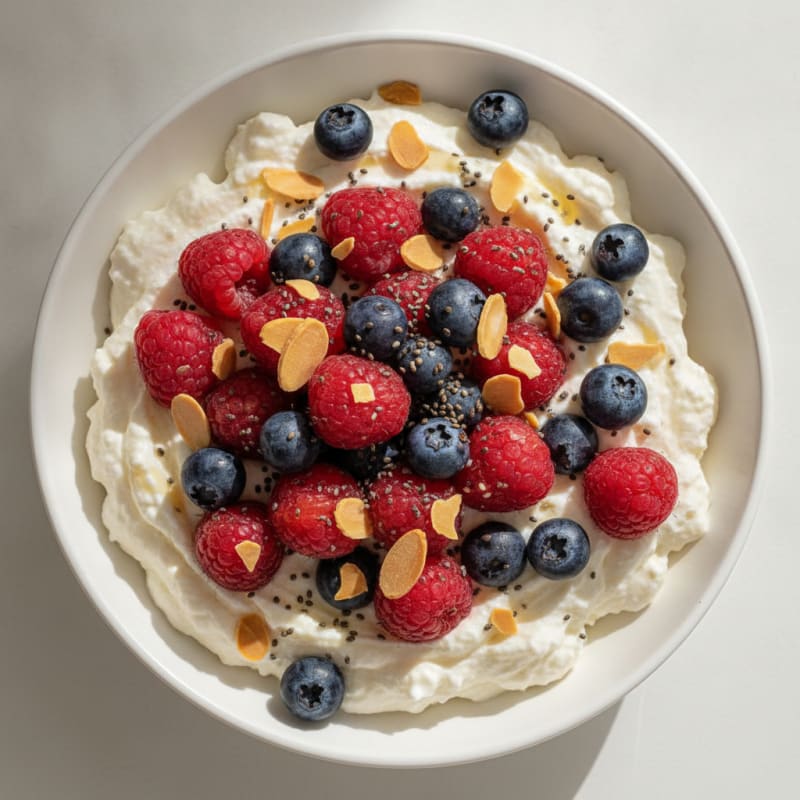 Creamy Greek Yogurt Protein Pudding with Berries