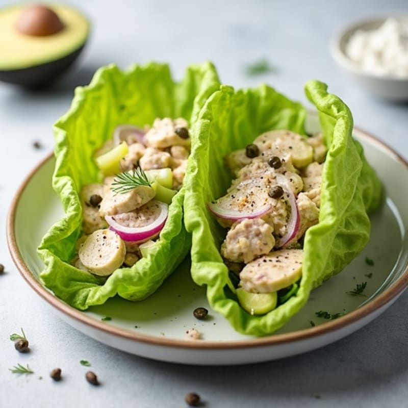 Creamy Tuna Salad Lettuce Wraps