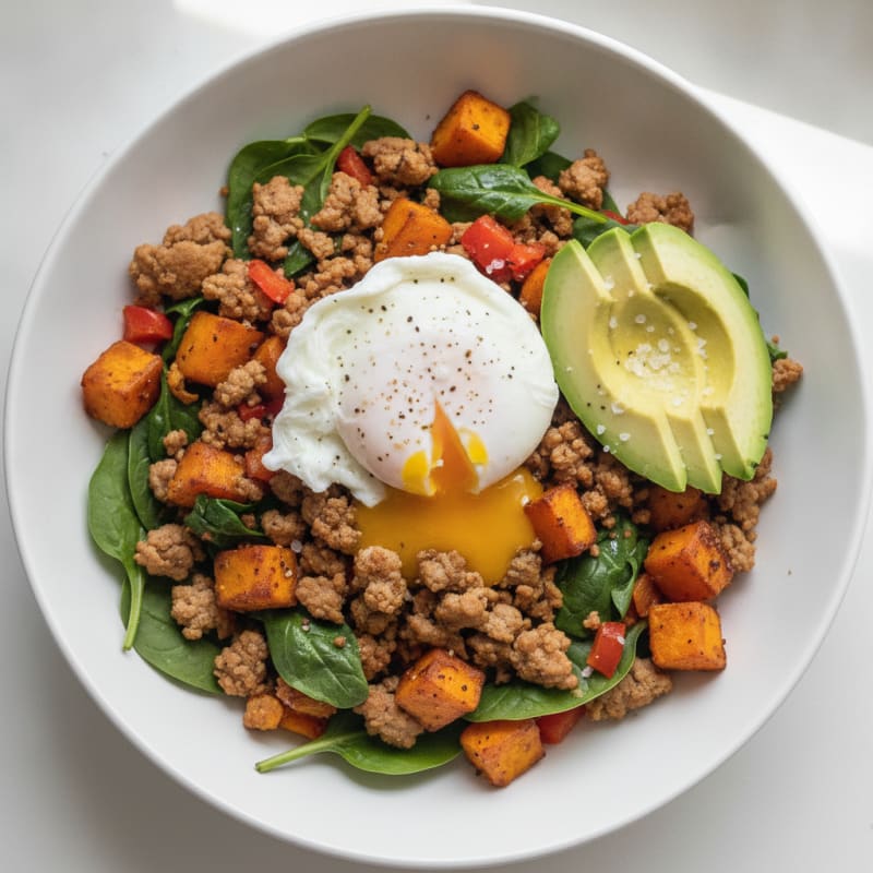 Savory Turkey and Sweet Potato Breakfast Bowl