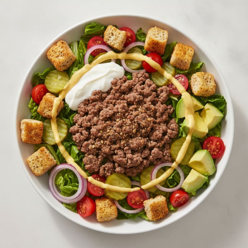 Sourdough Beef Burger Bowl