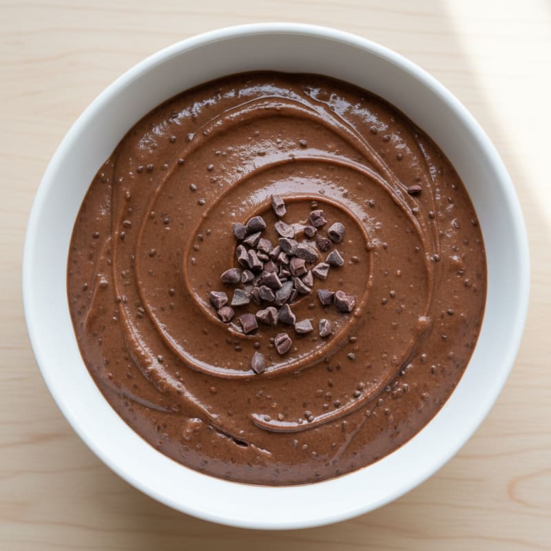 Silky Chocolate Protein Pudding with Chia Seeds