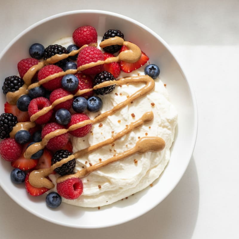 Silky Greek Yogurt Protein Mousse with Mixed Berries
