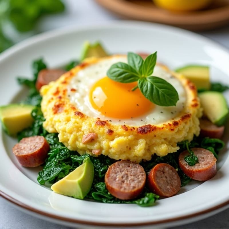 Egg White Scramble with Spinach and Turkey Sausage