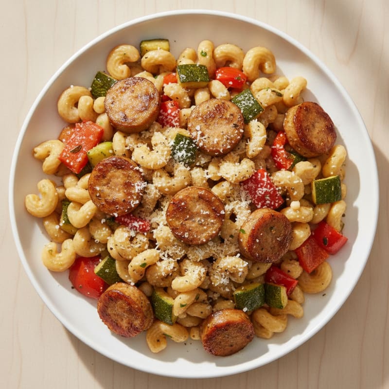 Chicken Sausage Pasta with Roasted Vegetables