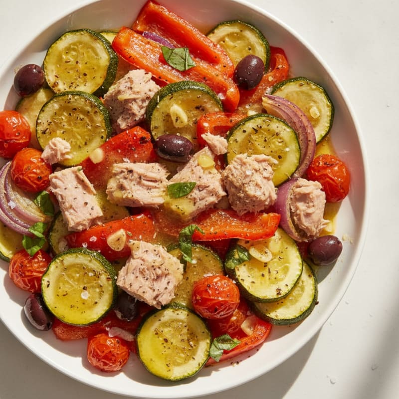 Mediterranean Tuna with Roasted Vegetables