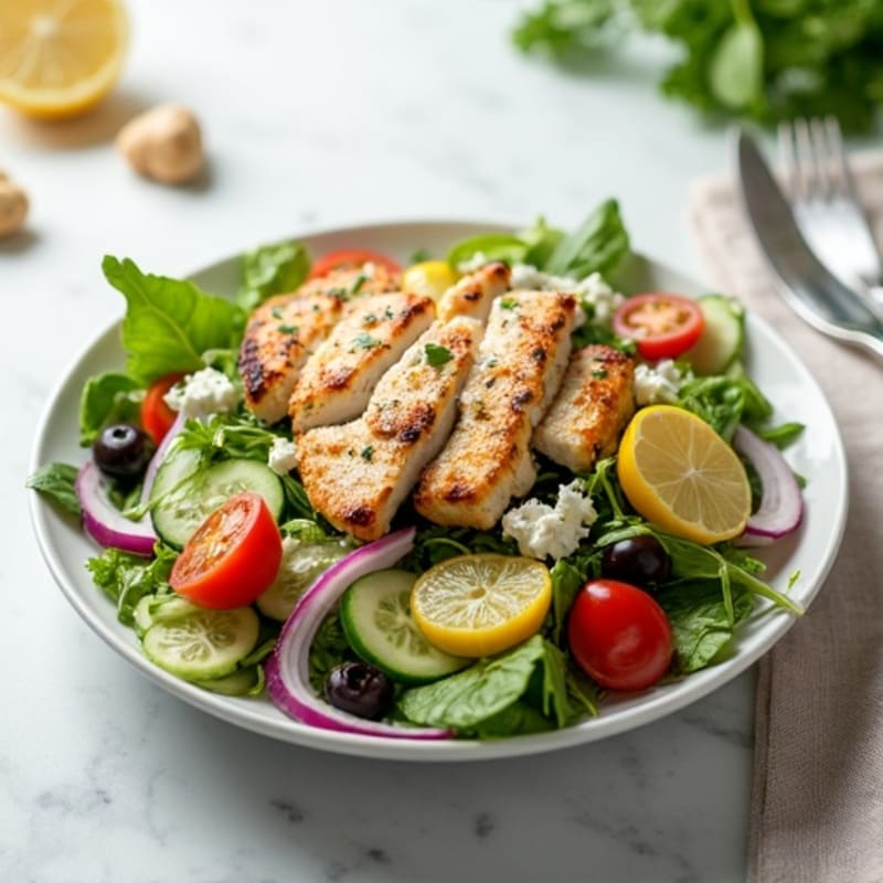 Crispy Fresh Vegetable Salad with Creamy Feta