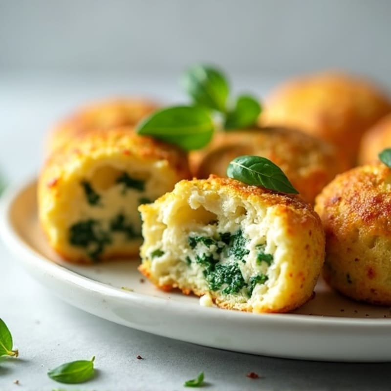 Fluffy Spinach Feta Egg Bites
