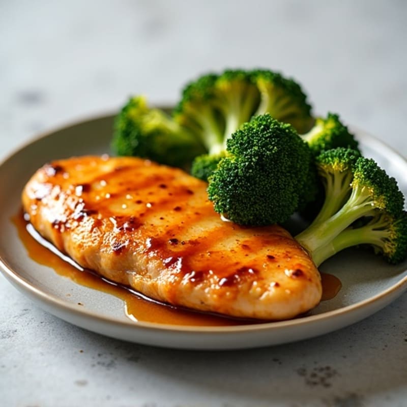 Baked Honey Teriyaki Chicken with Roasted Broccoli