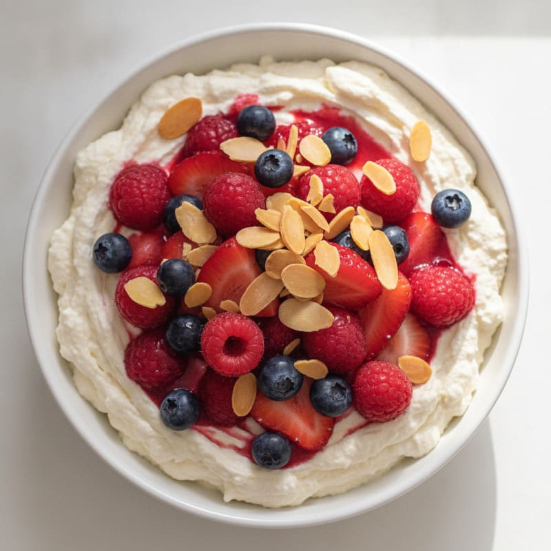 Greek Yogurt Protein Mousse with Mixed Berries