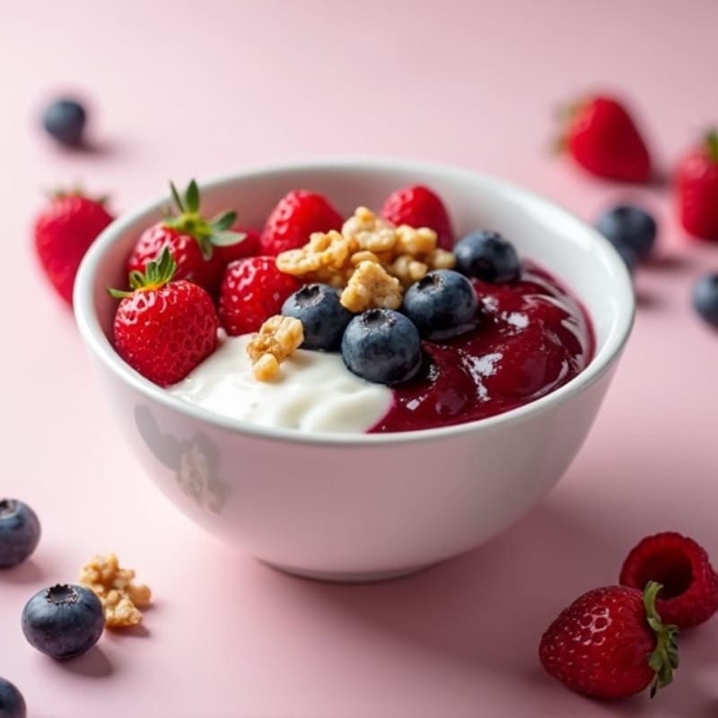 Silky Greek Yogurt Protein Bowl with Mixed Berries