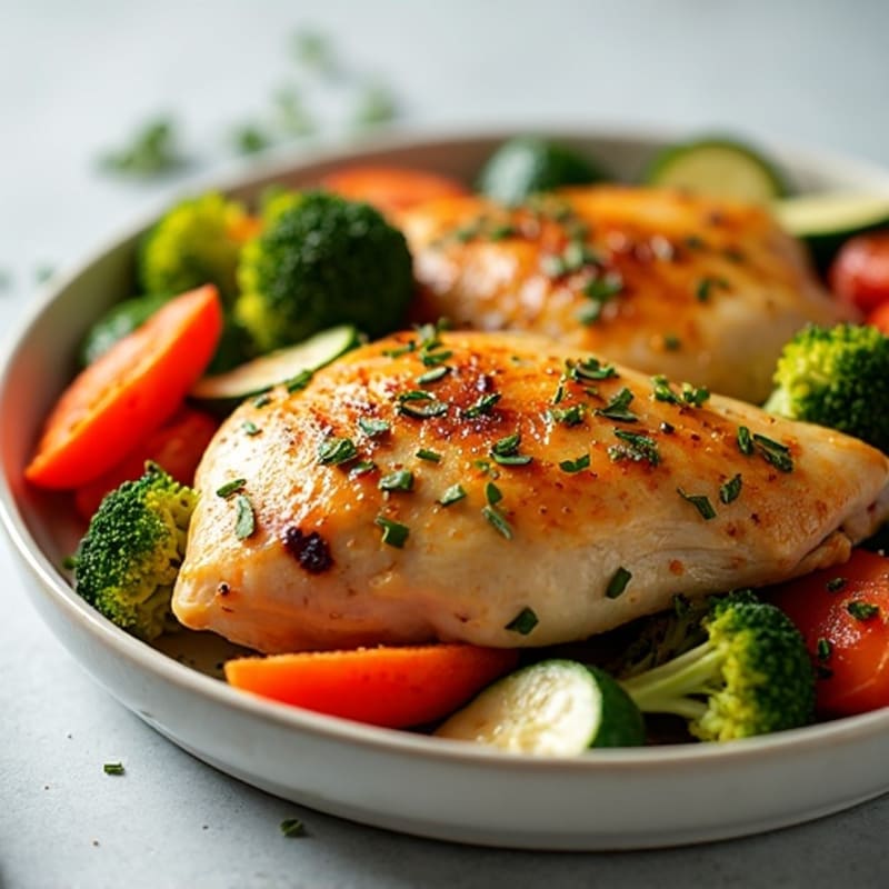 Lemon Herb Roasted Chicken with Crispy Roasted Vegetables