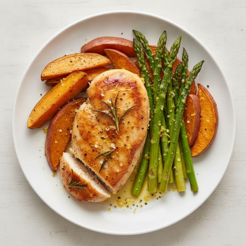 Lemon Herb Roasted Chicken and Asparagus