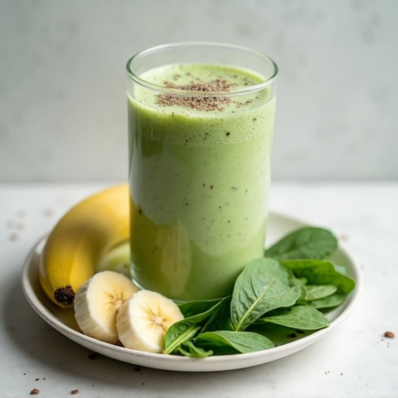 Silky Tofu Protein Smoothie with Chia and Spinach