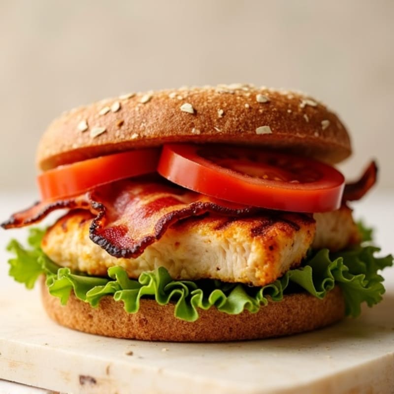 Grilled Chicken, Crispy Bacon, Fresh Lettuce and Tomato Whole Wheat Sandwich