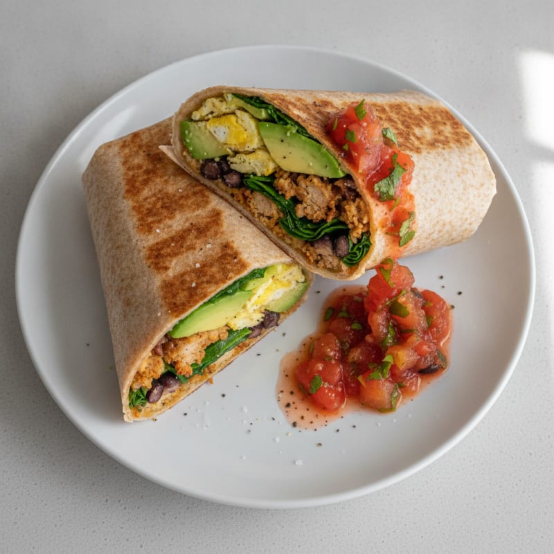 Ultimate Loaded Breakfast Burrito with Fresh Salsa
