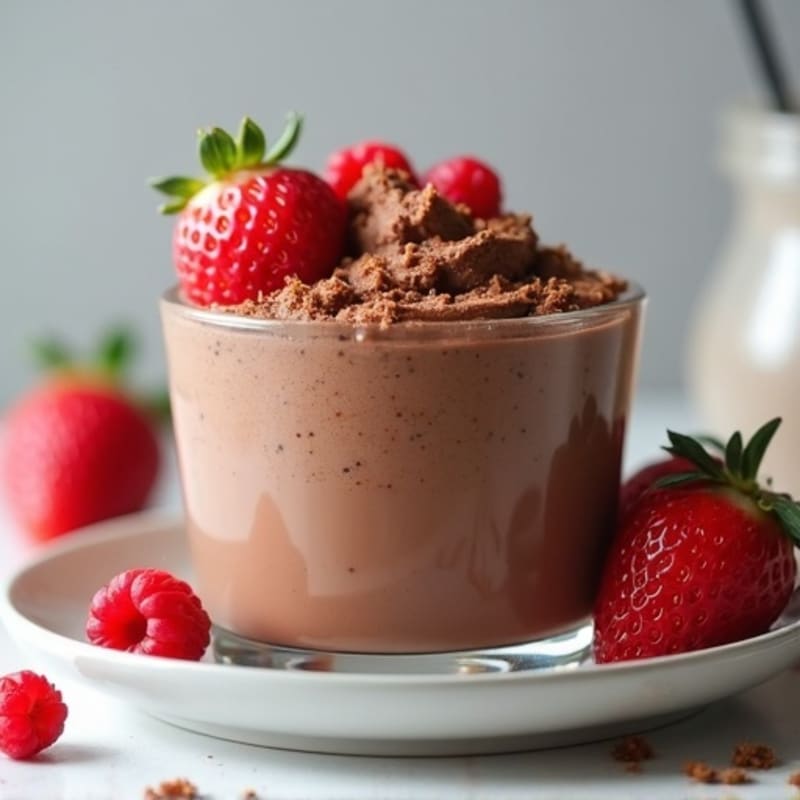 Silky Chocolate Protein Mousse with Almond Butter