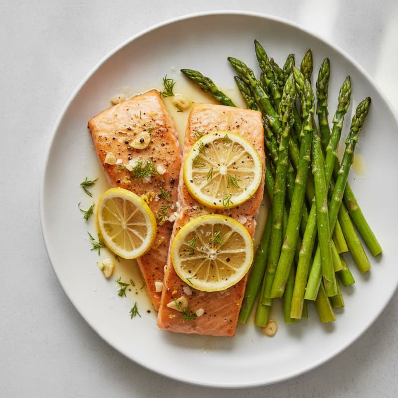 Lemon Herb Baked Salmon with Asparagus
