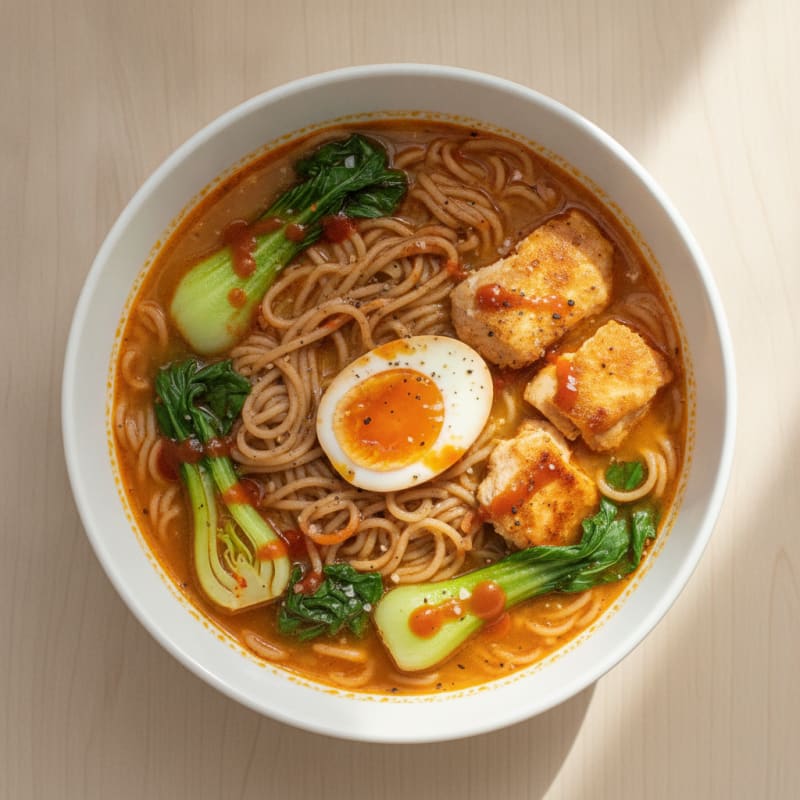 Sriracha Chicken Ramen Soup