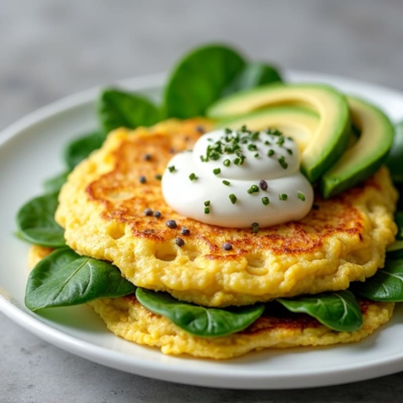Egg White Spinach Omelette with Cottage Cheese