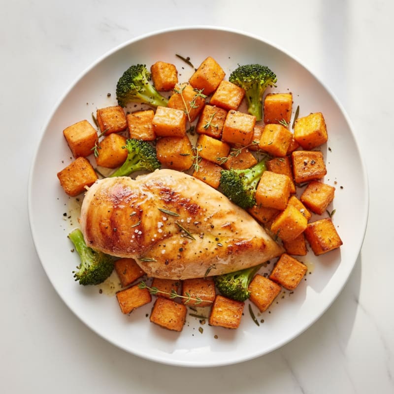 Herb-Roasted Chicken with Sweet Potatoes