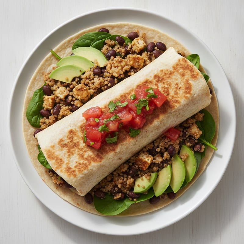 Black Bean and Quinoa Burrito