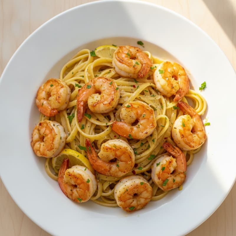 Garlic Butter Shrimp Scampi with Linguine