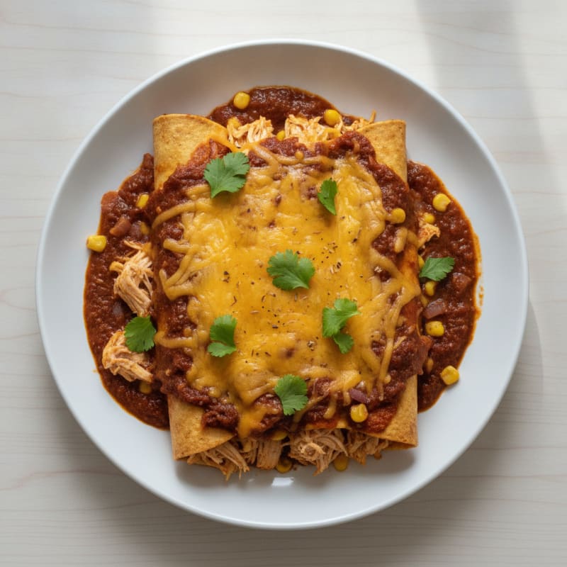 Chicken Enchiladas with Ancho Chili Sauce