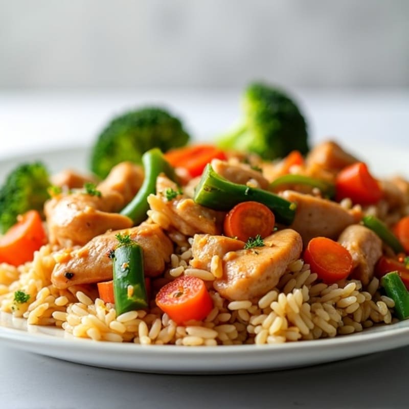 Healthy Chicken Stir-Fry with Brown Rice and Veggies