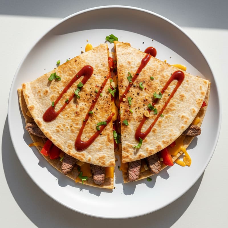 Pan-Seared Steak and Pepper Quesadillas