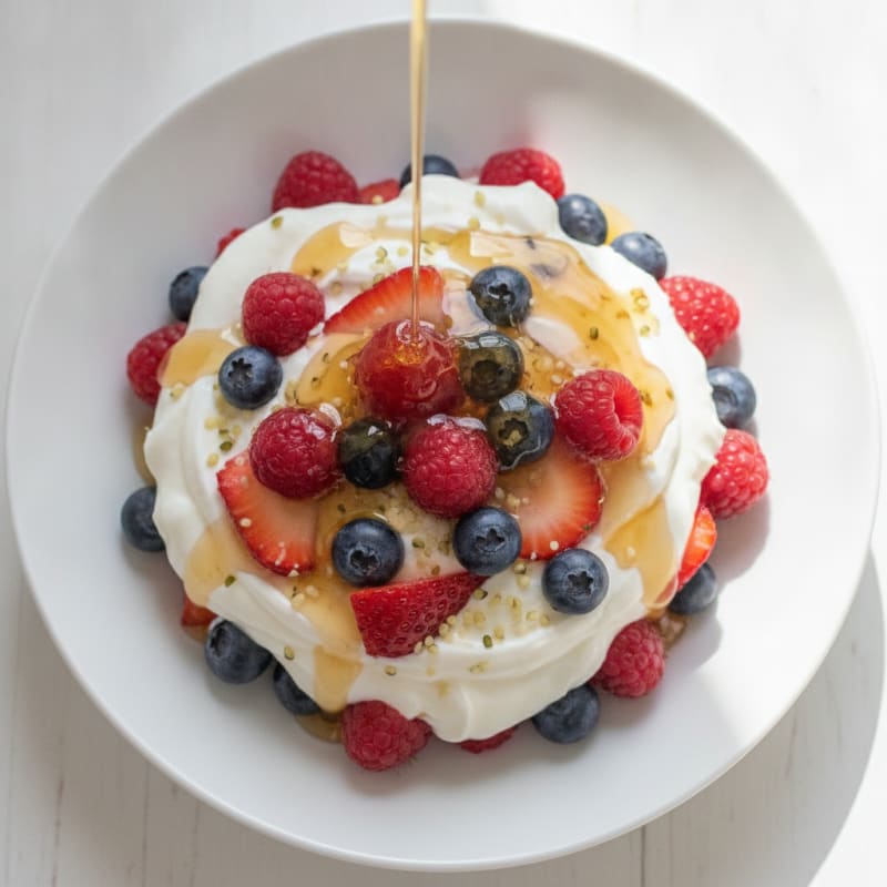 Greek Yogurt Protein Parfait with Mixed Berries