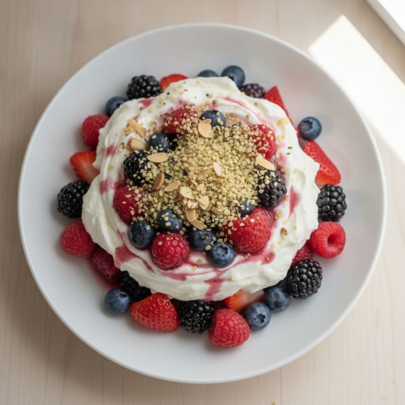 Greek Yogurt Protein Parfait with Mixed Berries