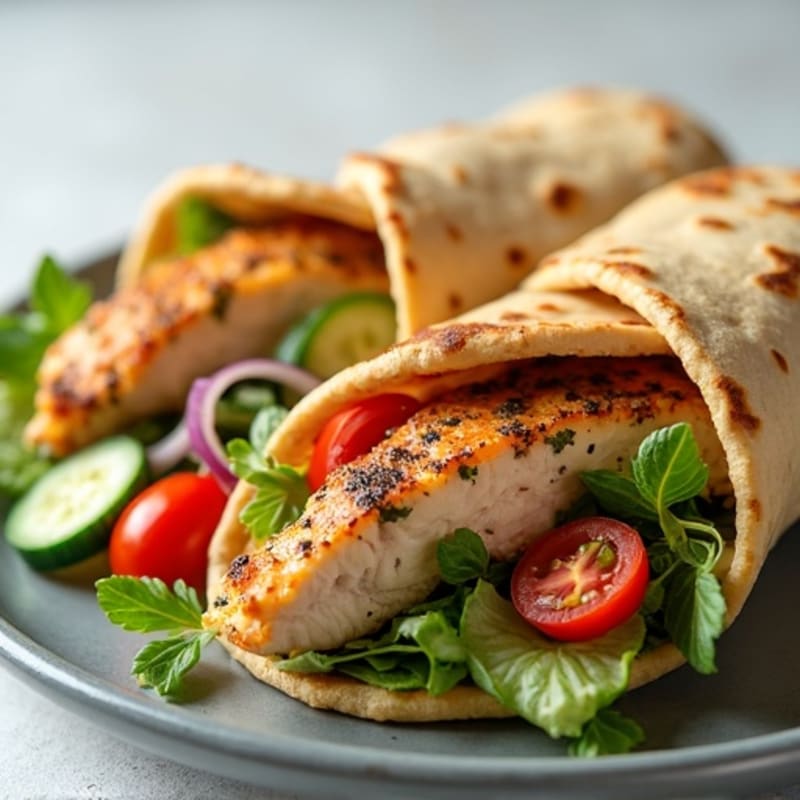 Herb-Marinated Chicken Pita with Fresh Vegetables