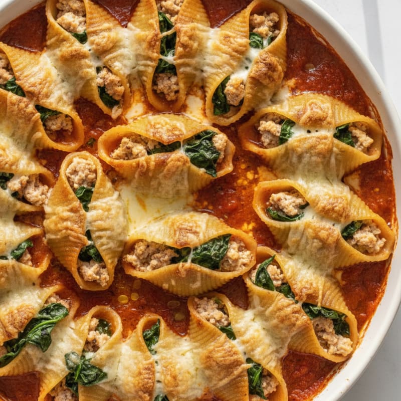 Baked Spinach Ricotta Stuffed Shells