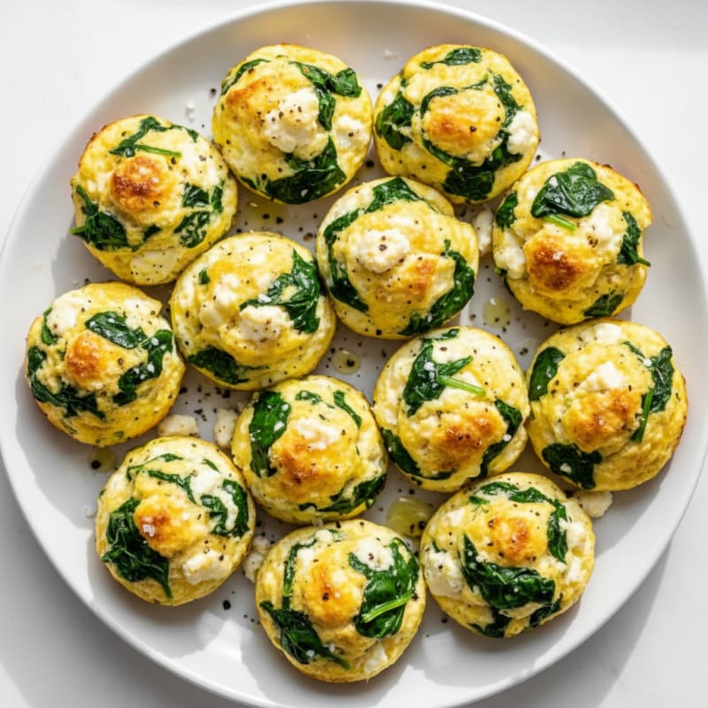 Baked Egg Bites with Spinach and Feta