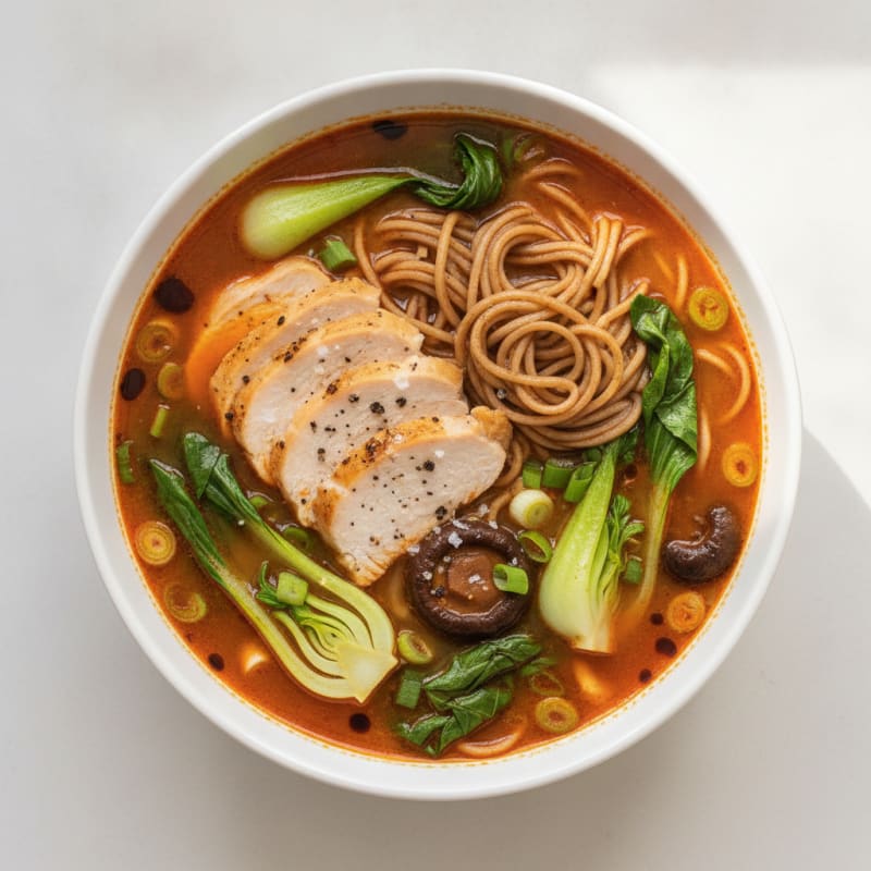 Sriracha Chicken Ramen Soup