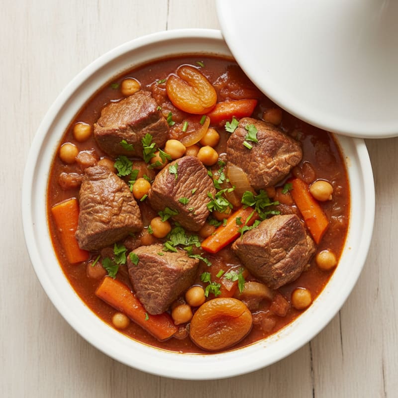 Tender Spiced Lamb Tagine with Apricots