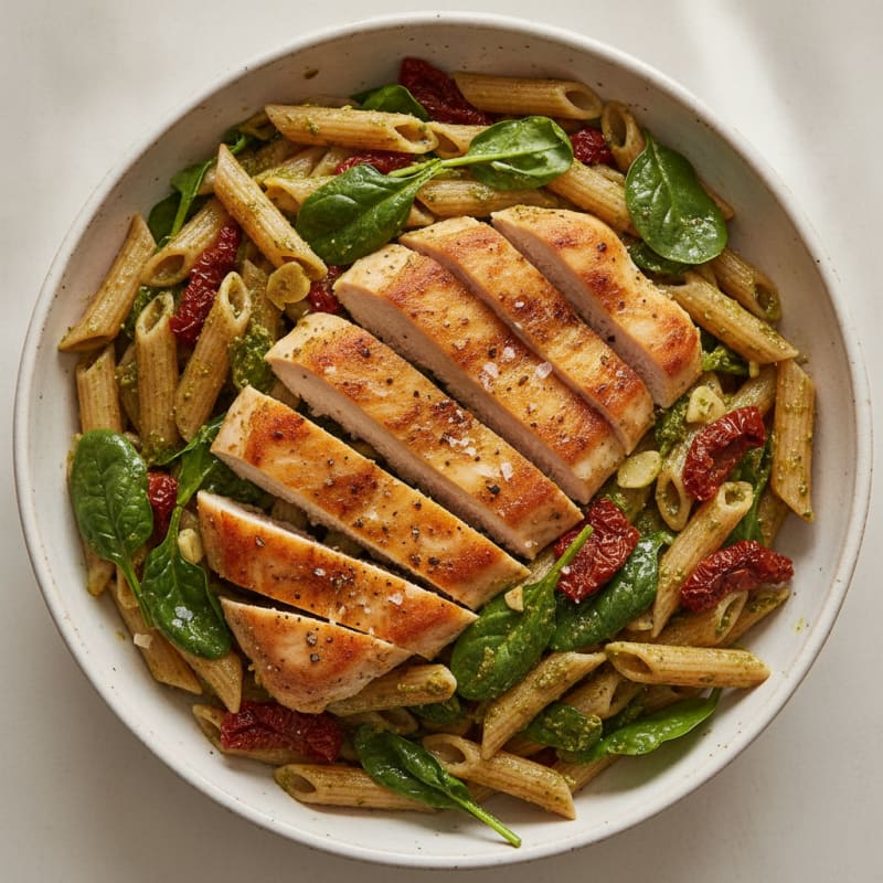Pesto Chicken with Sundried Tomato Pasta