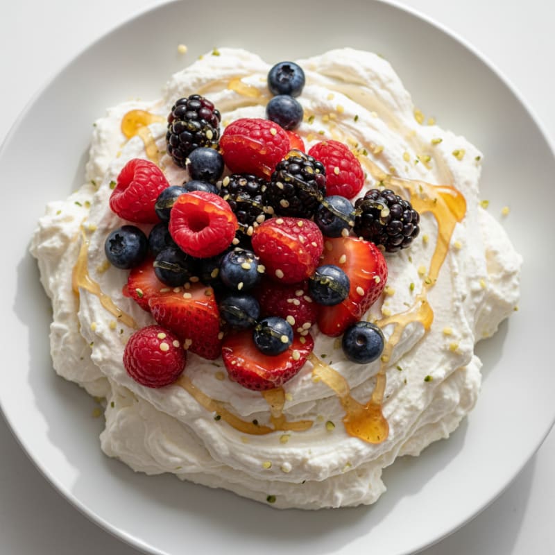 Greek Yogurt Protein Mousse with Mixed Berries