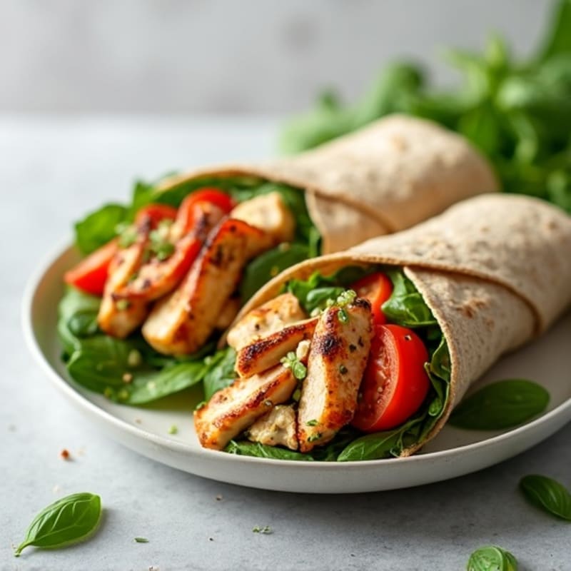 Herb-Grilled Chicken and Fresh Veggie Whole Wheat Wrap