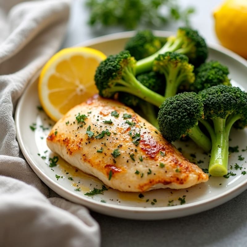 Sheet Pan Lemon Herb Roasted Chicken with Crispy Broccoli