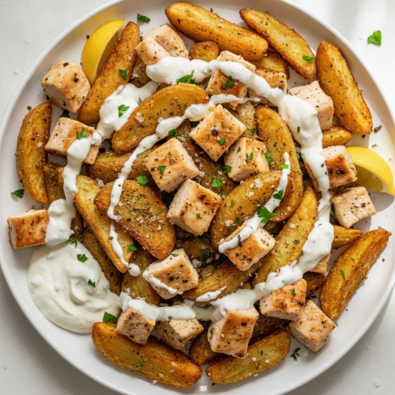 Herb Air-Fried Potatoes with Garlic Aioli