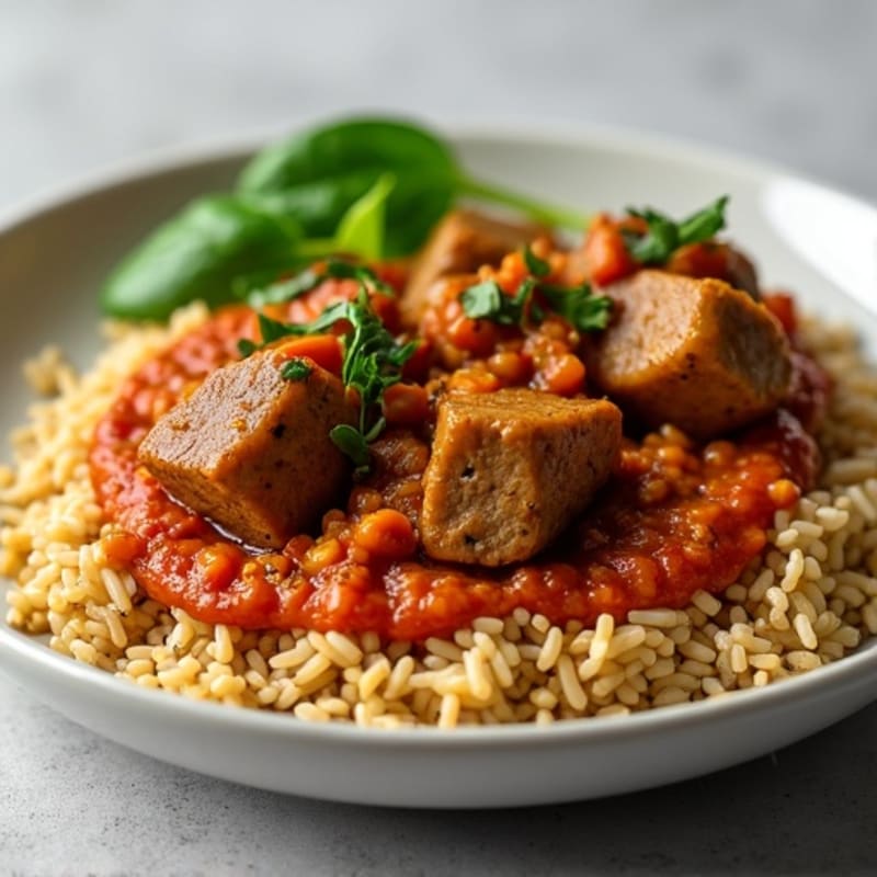Tender Spiced Lamb Curry with Brown Rice