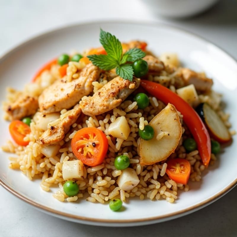 Chicken Vegetable Stir-Fried Rice